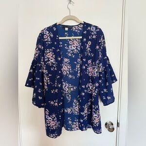 Navy Floral Cardigan